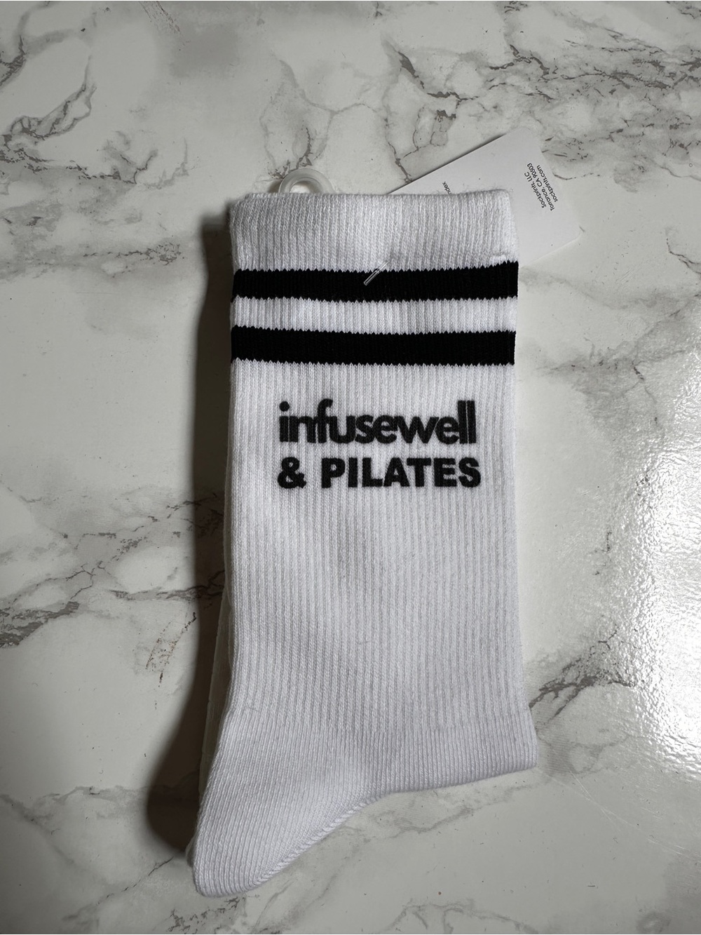 White Athletic Socks with Black Stripes